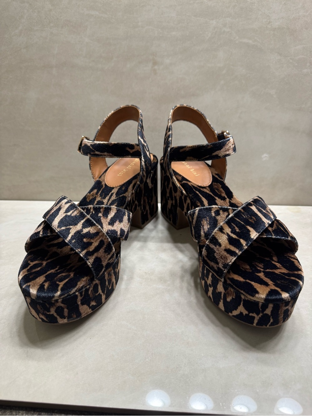 Gianni Bini Leopard Platform Sandals - Brown/Black